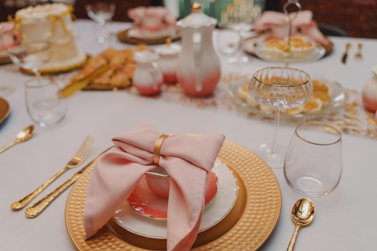 Afternoon tea table setting at Bricks & Books