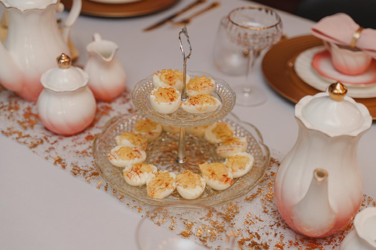 Private event tea setting detail